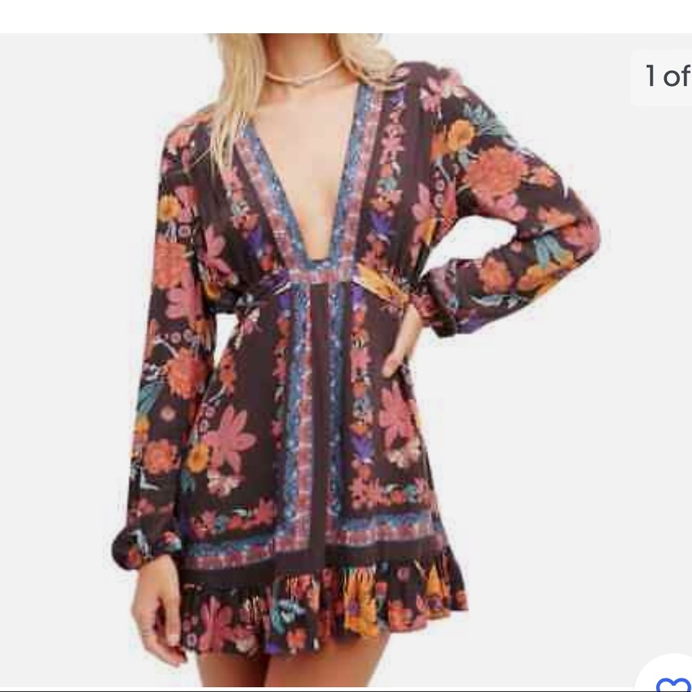 Free People Violet Hill Printed Tunic Top/Dress, Size 2